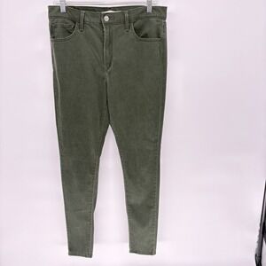 Levis 720 High Rise Super Skinny Jeans Green White Tab Pants Stretch Women 31X28